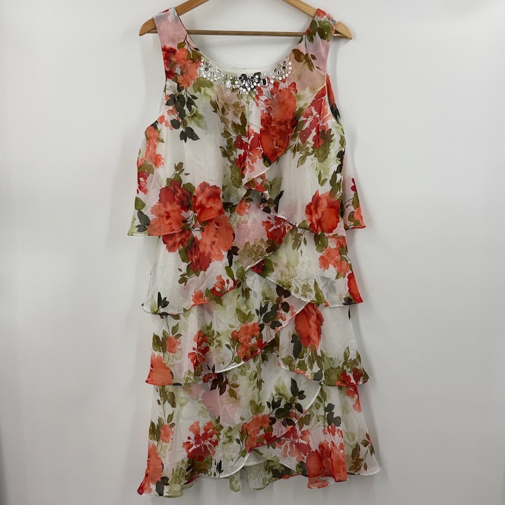 Ignite evenings floral tiered dress special occasion
